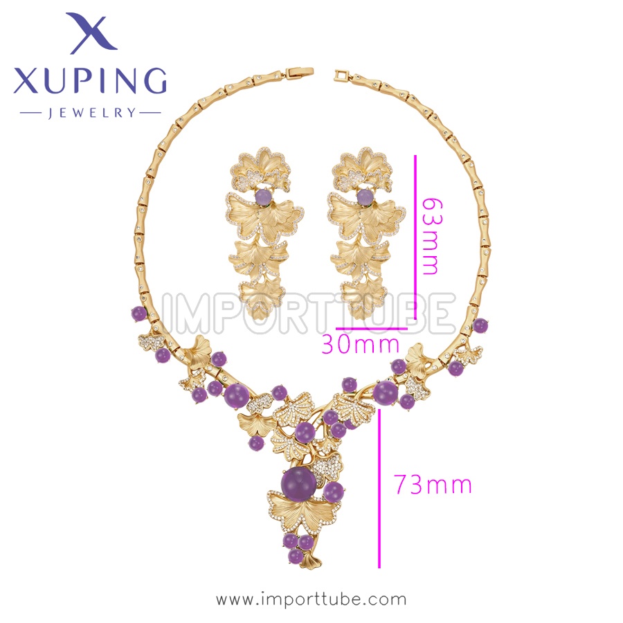 Xuping Fashion Zarif Lüks 14K Altın Rengi Seti