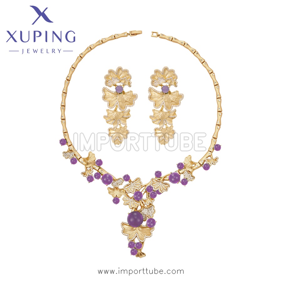 Xuping Fashion Zarif Lüks 14K Altın Rengi Seti