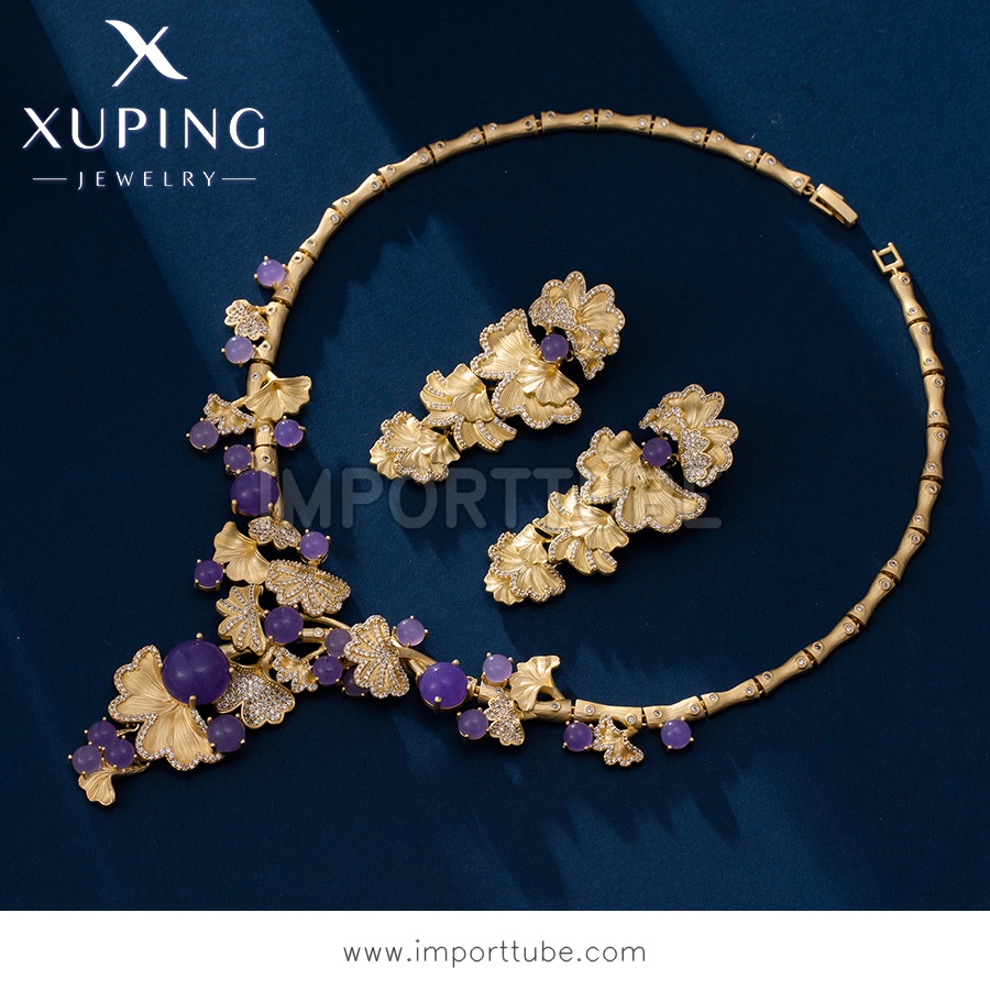 Xuping Fashion Zarif Lüks 14K Altın Rengi Seti